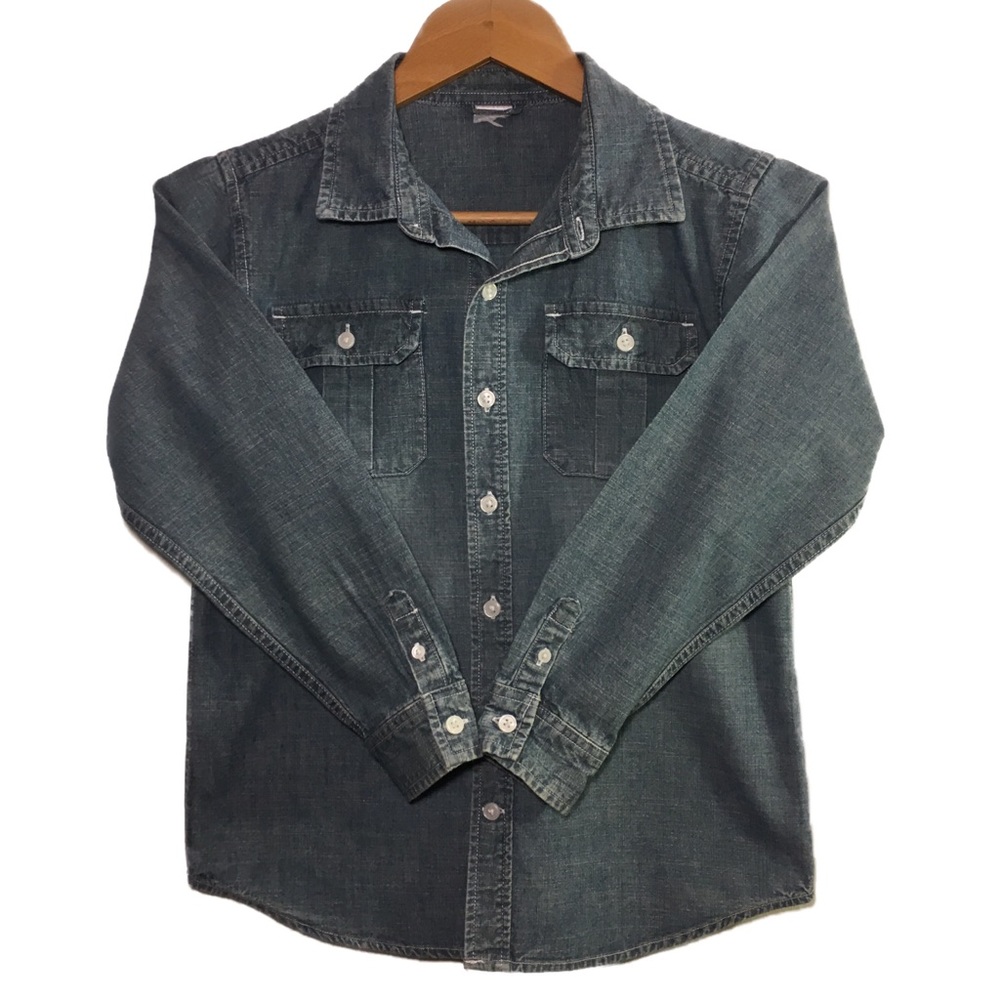 Boys Long Sleeved Button Denim Dress Shirt UNISEX